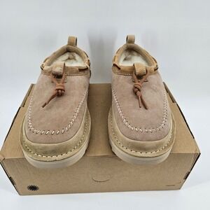 NIB UGG Tasman Crafted Regenerate Sand Suede Slippers 1152747 Womens 7 Mens 6
